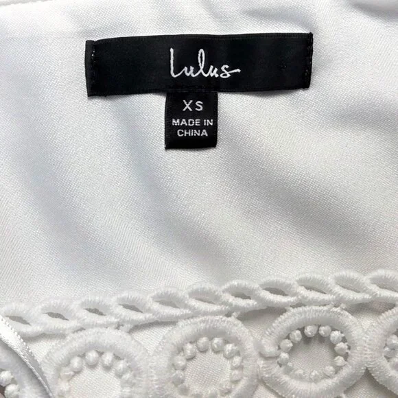 Lulus White Any Sway Shape or Form Sleeveless Crochet Lace Halter Dress Size XS - Picture 7 of 7